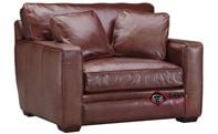 Houston Leather Chair with Down-Blend Cushion by Savvy