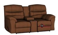 Durant Dual Reclining Top-Grain Leather Loveseat with Console by Palliser--Power Option Available