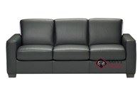 Rubicon Queen Leather Sofa Bed by Natuzzi Editions with Greenplus Foam Mattress in Denver Black (B534-266)
