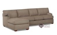 Palo Alto Chaise Sectional Leather Full Sofa Bed by Savvy--Down-Blend Option Available