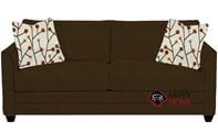 Valencia Queen Sleeper Sofa by Savvy in Microsuede Chocolate