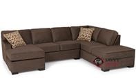 The 146 Dual Chaise Sectional Queen Sofa Bed by Stanton with Storage Ottoman