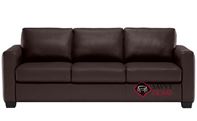 Roya Queen Leather Sleeper Sofa by Natuzzi Editions in Denver Dark Brown (B735-008)