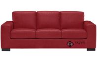 Rubicon Queen Leather Sofa Bed by Natuzzi Editions with Greenplus Foam Mattress in Denver Red (B534-266)