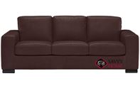 Rubicon Queen Leather Sleeper Sofa by Natuzzi Editions with Greenplus Foam Mattress in Le Mans Walnut (B534-266)
