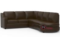 Corissa Top-Grain Leather Chaise Sectional Sofa with Angled Bumper by Palliser
