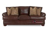 Montezuma Leather Studio Sofa with Down-Blend Cushions by Klaussner