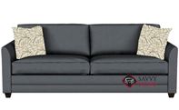 Valencia Queen Sleeper Sofa by Savvy in Microsuede Charcoal