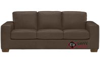 Rubicon Queen Leather Sofa Bed by Natuzzi Editions with Greenplus Foam Mattress in Denver Dark Taupe (B534-266)
