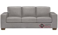 Rubicon Queen Leather Sofa Bed by Natuzzi Editions with Greenplus Foam Mattress in Denver Medium Grey (B534-266)