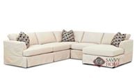 Berkeley Compact True Sectional Sofa with Chaise Lounge and Slipcover by Savvy with Down-Blend Cushions