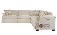 Berkeley True Sectional Queen Sofa Bed with Slipcover by Savvy with Down-Blend Cushions