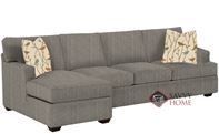 Lincoln Chaise Sectional Queen Sleeper Sofa by Savvy in Frenzy Otter