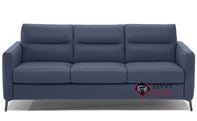 Caffaro Queen Leather Sofa Bed by Natuzzi Editions in Le Mans Navy Blue 15CY (C008-266)