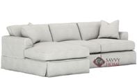 Berkeley Chaise Sectional Sofa with Slipcover by Savvy with Down-Blend Cushions