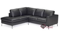 Vara Leather Chaise Sectional with Storage Opti...