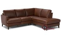 Bevera Leather Compact Loveseat Chaise Sectiona...