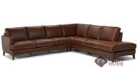 Bevera Large Leather Chaise Sectional by Natuzzi Editions (B970-018/019/011/001/072/073)
