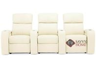 Flicks 3-Seat Top-Grain Leather Power Reclining Home Theater Seating (Straight) with Consoles by Palliser