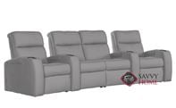 Flicks 4-Seat Power Reclining Home Theater Seating with Loveseat (Curved) with Consoles by Palliser