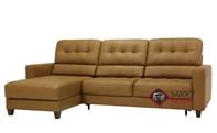 Noah Leather Chaise Sectional Full XL Sofa Bed ...