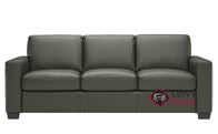 Rubicon Queen Leather Sofa Bed by Natuzzi Editions with Greenplus Foam Mattress in Oregon Dark Grey (B534-266)