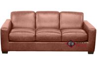 Rubicon Queen Leather Sleeper Sofa by Natuzzi Editions with Greenplus Foam Mattress in Rustic Saddle (B534-266)