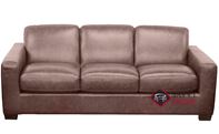 Rubicon Queen Leather Sofa Bed by Natuzzi Editions with Greenplus Foam Mattress in Rustic Coffee Bean (B534-266)
