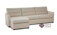 Conca Leather Chaise RAF Sectional Full Sofa Bed by Natuzzi Editions with Storage in Denver Rose Beige