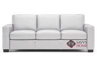 Rubicon Queen Leather Sofa Bed by Natuzzi Editions with Greenplus Foam Mattress in Denver Optical White (B534-266)