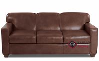 Geneva Queen Leather Sofa Bed by Savvy in Sassari Light Brown