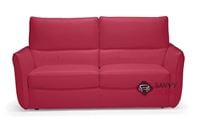Versa Full Leather Sleeper Sofa by Natuzzi Editions with Greenplus Foam Mattress in Denver Red (B842-264)