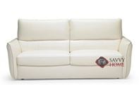 Versa Full Leather Sleeper Sofa by Natuzzi Editions with Greenplus Foam Mattress in Denver Antique White (B842-264)