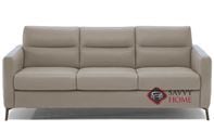Caffaro Queen Leather Sofa Bed by Natuzzi Editions in Le Mans Greige 15C3 (C008-266)