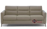 Caffaro Queen Leather Sofa Bed by Natuzzi Editions in Le Mans Seashell 1575 (C008-266)