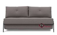 Cubed Queen Sofa Bed with Chrome Legs by Innovation Living in 521 Mixed Dance Grey