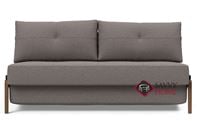Cubed Queen Sofa Bed with Dark Wood Legs by Innovation Living in 521 Mixed Dance Grey