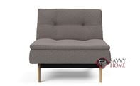 Dublexo Eik Chair Sofa Bed with Oak Legs by Innovation Living in 521 Mixed Dance Grey