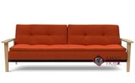 Dublexo Frej Queen Sofa Bed with Oak Legs by Innovation Living in 506 Elegance Paprika
