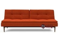 Dublexo Styletto Queen Sofa Bed with Dark Wood Legs by Innovation Living in 506 Elegance Paprika