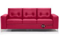 Po Queen Leather Sofa Bed by Natuzzi Editions with Greenplus Foam Mattress (B883-266)