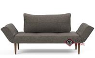 Zeal Twin Size Daybed Styletto Sleeper Sofa with Dark Wood Legs by Innovation Living in 216 - Flashtex Dark Grey