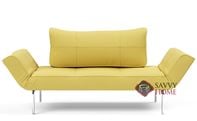 Zeal Twin Size Daybed Sleeper Sofa with Aluminum Legs by Innovation Living in 554 - Soft Mustard Flower