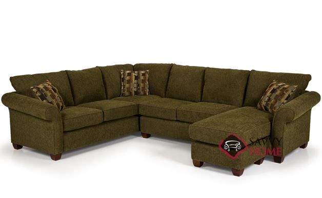 The 664 True Sectional with Chaise Queen Sleeper in Longbranch Verde (RAF)