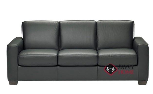 B534 Natuzzi Queen Sleeper Sofa shown in Denver Black