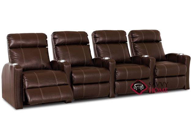 Smallville 4 Seat Leather Reclining Home Theater Seating Straight By Savvy Upgrade Available