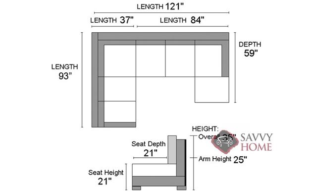 146 Fabric Stationary True Sectional by Stanton is Fully Customizable ...