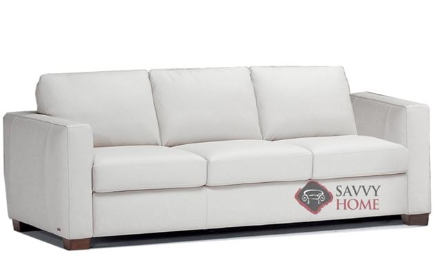 Roya (B735-008) Queen Leather Sleeper Sofa by Natuzzi Editions in Denver Antique White