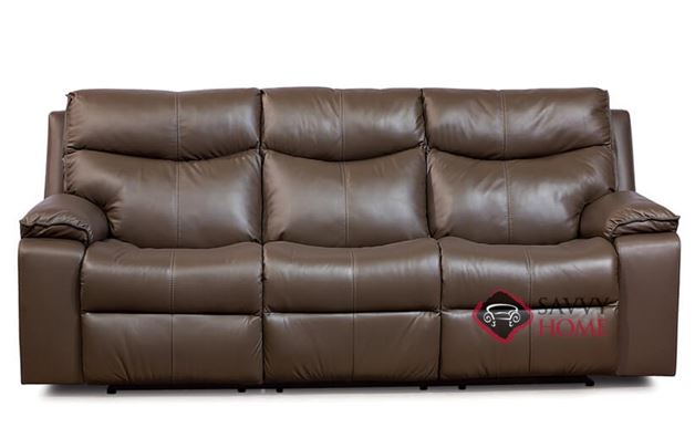 Providence Dual Reclining Leather Sofa in Venice Chocolate