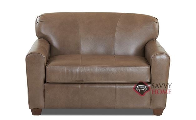Zurich Chair Leather Sleeper Sofa by Savvy in Abilene Smoke